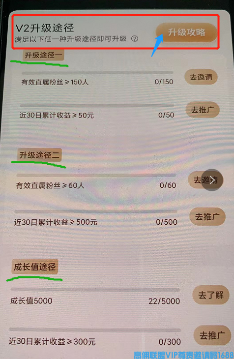 高佣联盟升级V2条件是什么？升级V2怎么刷上去？