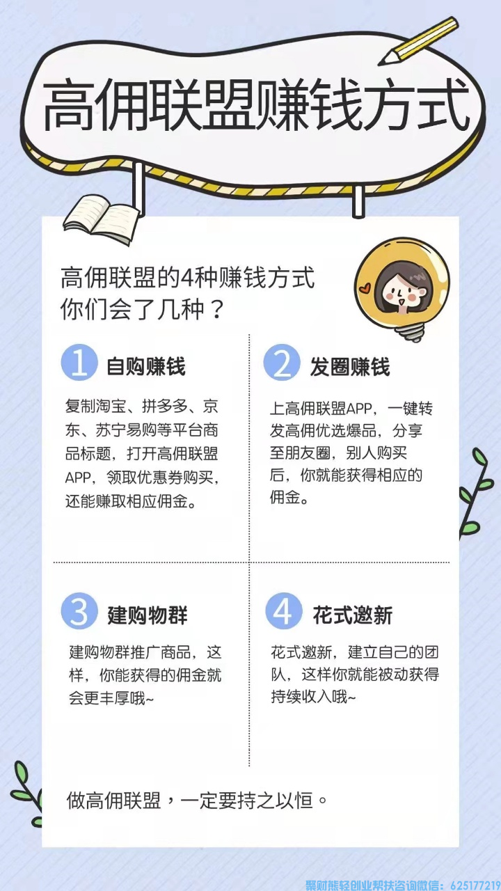 高佣联盟四种基础赚钱方式