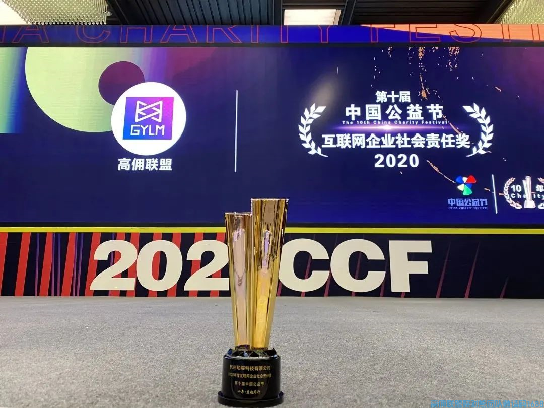 高佣联盟荣获第十届中国公益节“2020互联网企业社会责任奖”！(图1)